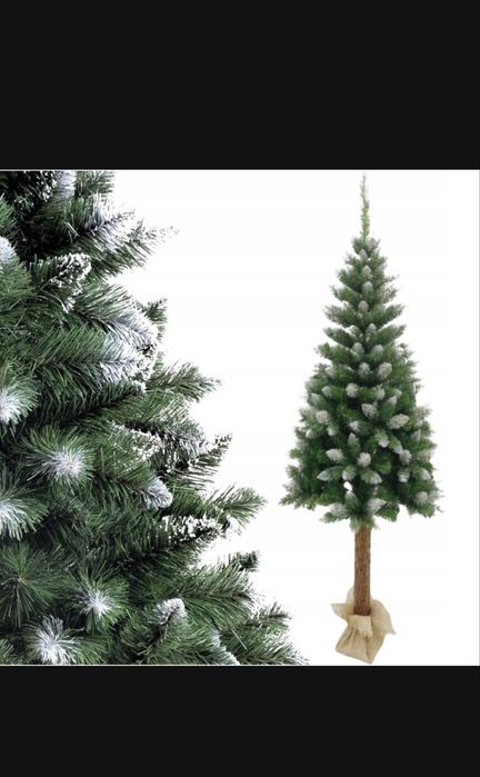 Sztuczna choinka na pniu gesta osnieżona  220cm