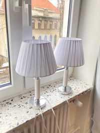srebrno-białe LAMPY LAMPKI STOŁOWE nocne glamour H=45cm
