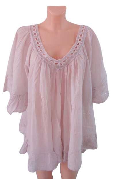 Włoska rozkloszowana tunika boho oversize