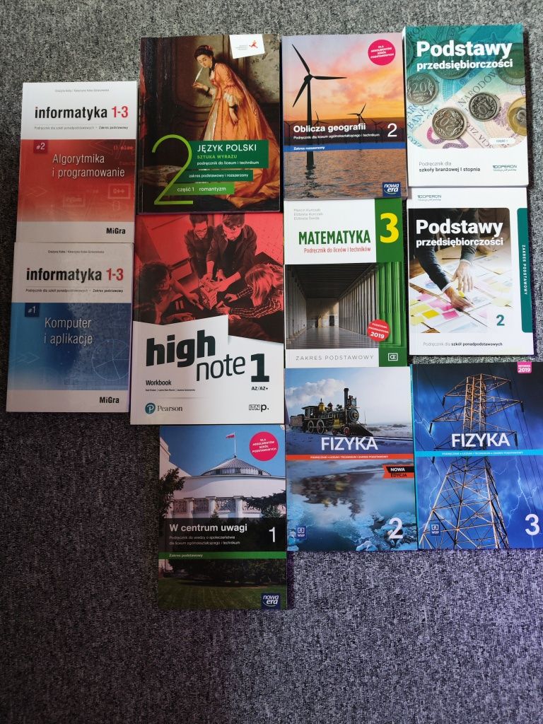 Książki do klasy 1-3 technikum/liceum