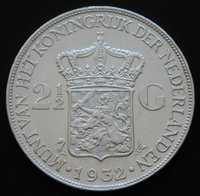 Holandia 2 1/2 guldena 1932 - królowa Wilhelmina - srebro