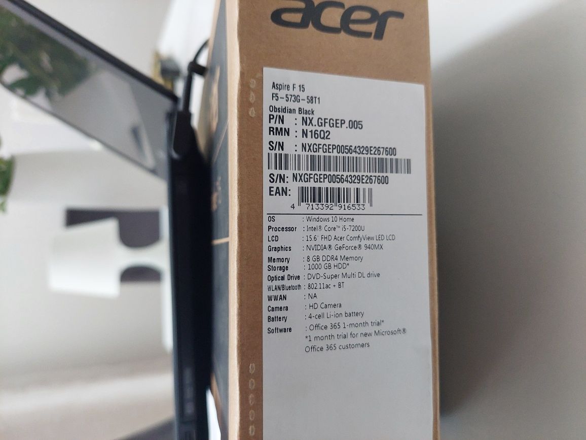 Laptop ACER Aspire F15 F5-537G i5/8GB/240 SSD/1 TB HDD/GFORCE Stan BDB