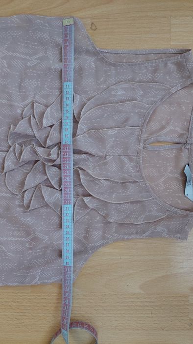 Bluzka na lato z żabotem cienka przezroczysta rozmiar 36