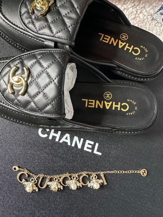 CHANEL buty klapki półbuty nowe 39 logo