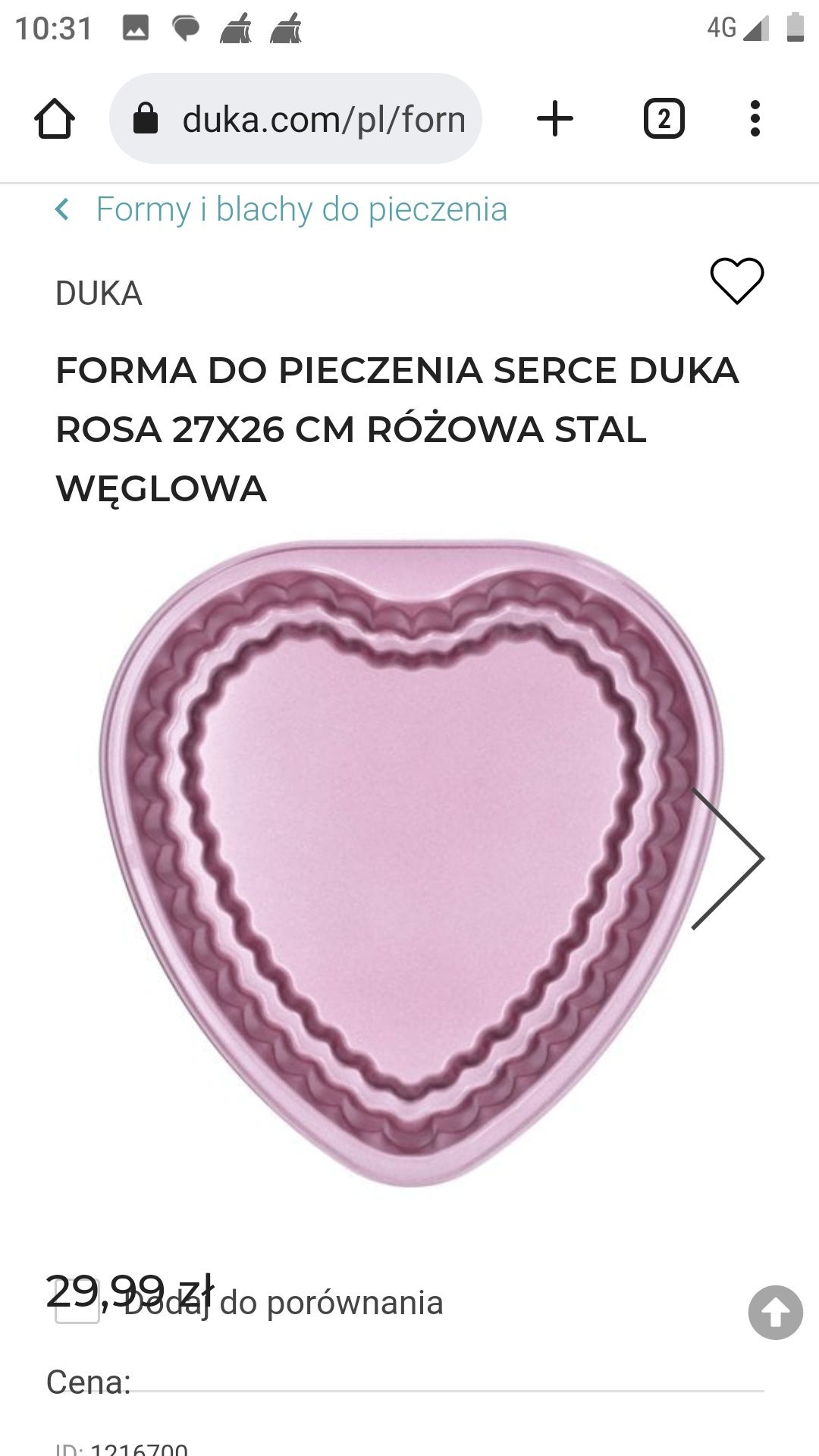 Duka forma do pieczenia serce