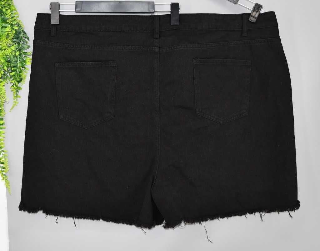 Czarne jeansowe spodenki Boohoo plus size 56 strzępione nowe