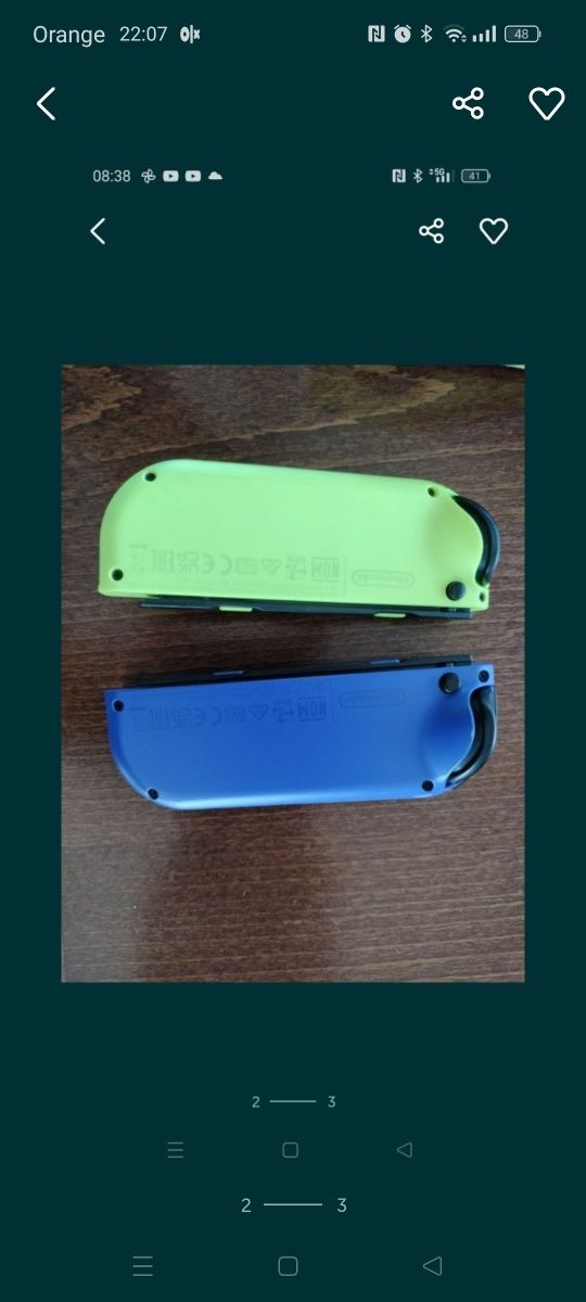 Joy con Nintendo switch razem z paskami