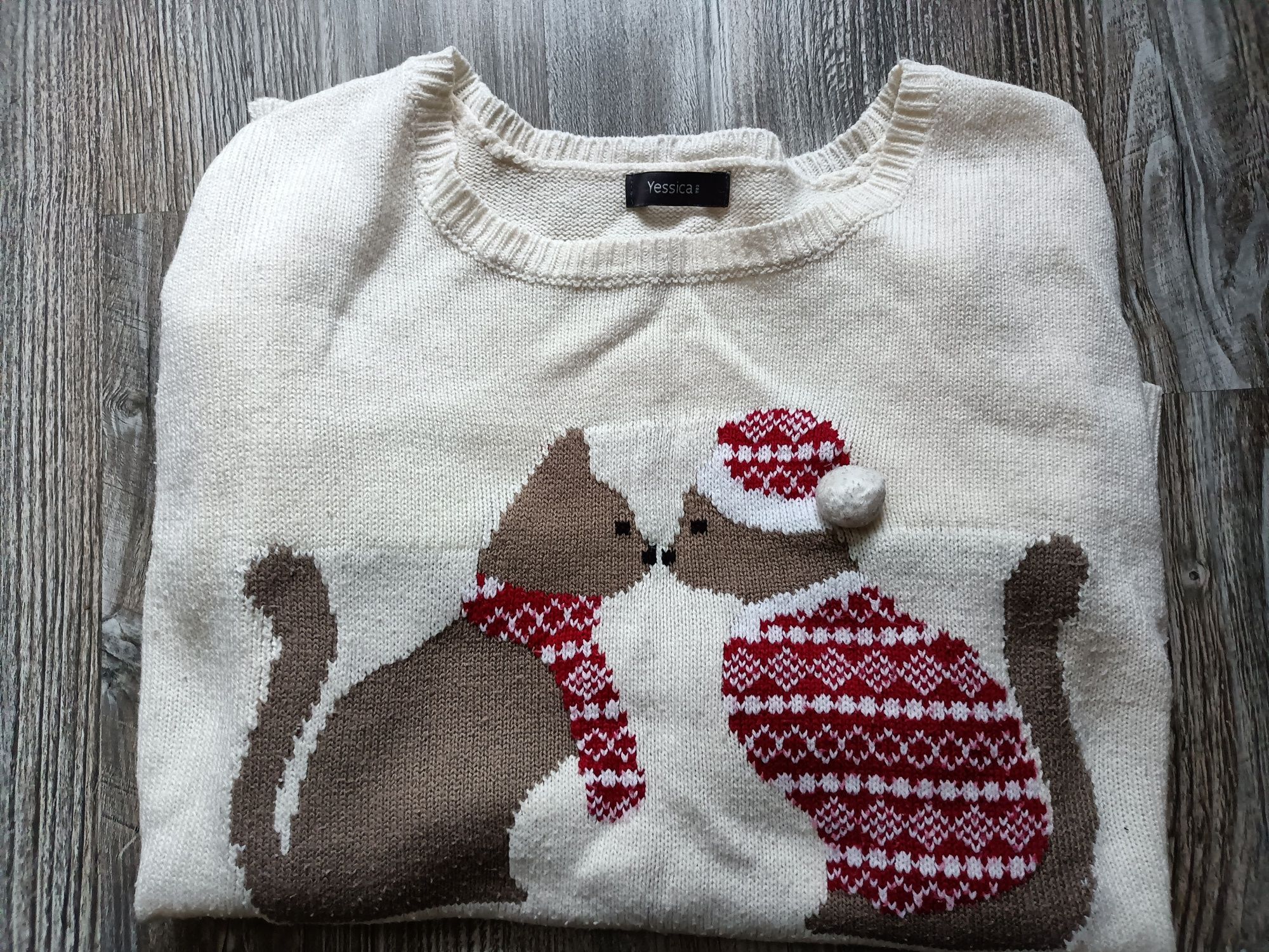 Sweter sweterek Świąteczny wiewiórki  dziecięcy  Zima róż S Yessica