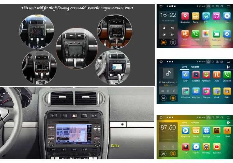Auto-rádio  Android 14 PORSCHE CAYENNE 2003 a 2017
