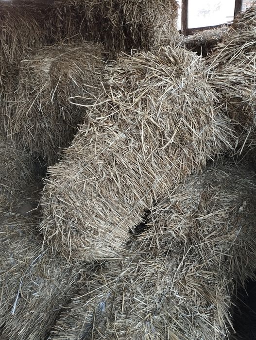 Солома у тюках .