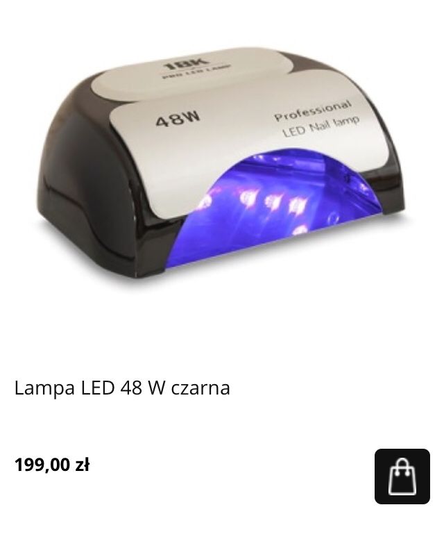 Lampa LED 48W czarna - nowa w folii - do manicure i pedicure