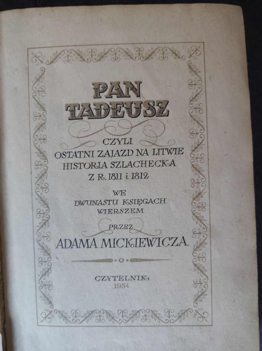 Adam Mickiewicz - Pan Tadeusz 1954
