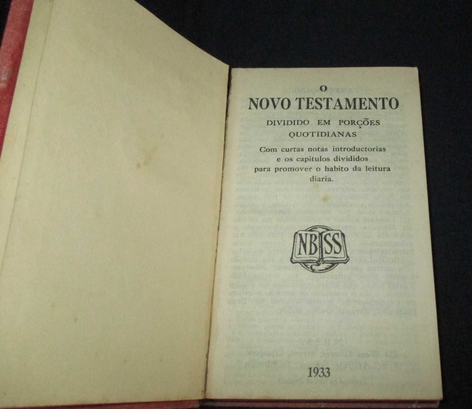 Livro O Novo Testamento dividido em porções quotidianas 1933