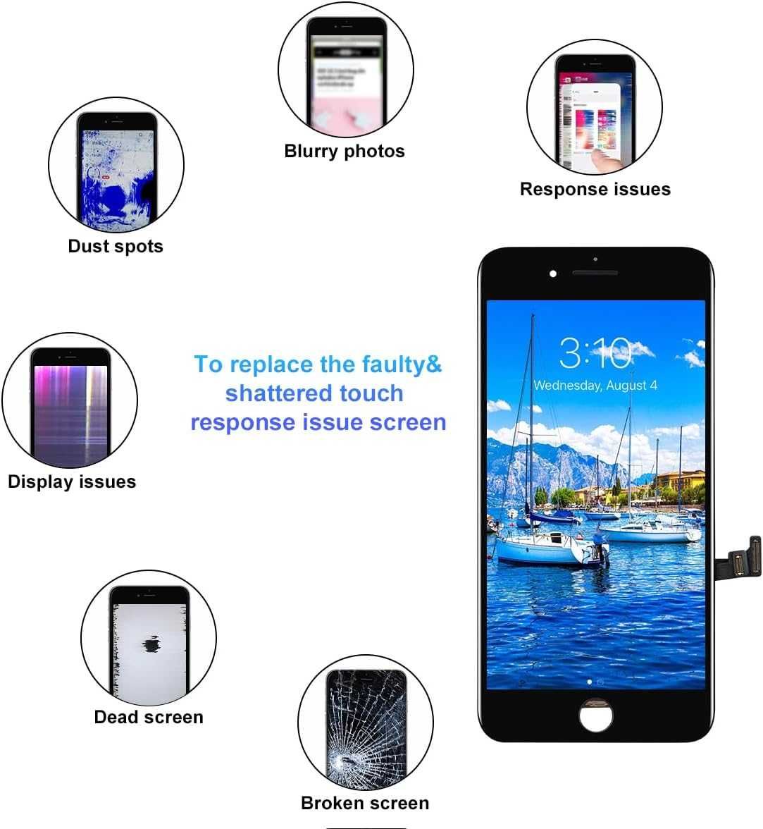 Wyświetlacz Ekran Dotyk LCD Do Apple iPhone 8 Plus Black
