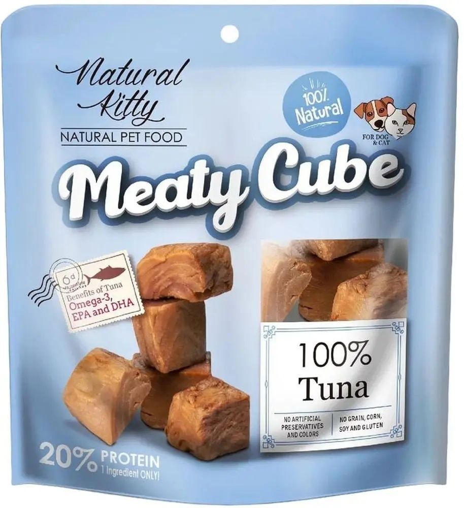 Лакомства для котов и собак Natural Kitty Meaty Cube Вес 60г