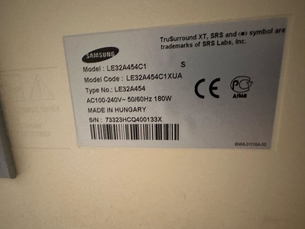 Неработающий телевизор Samsung LE32A454C1