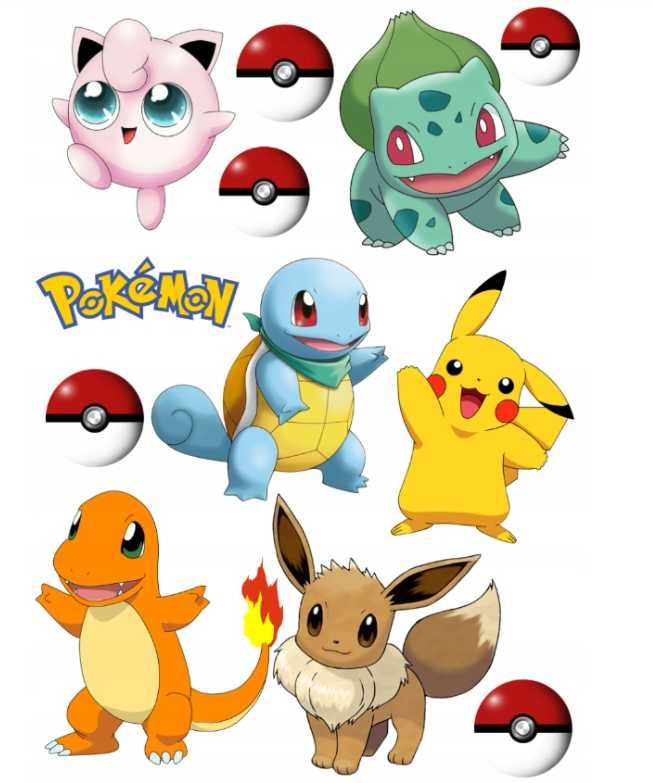 opłatek na tort pokemon postacie