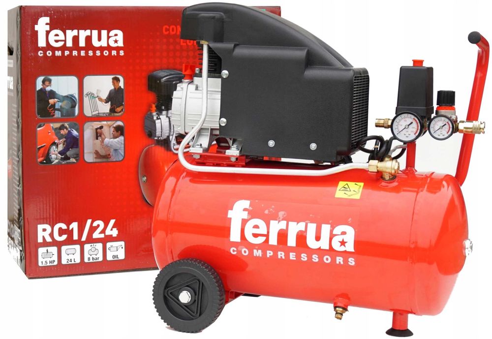 Компресор масляний FERRUA 1.5 кВт 24 л компрессор воздушный масляный