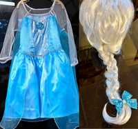 Elsa, Elza, frozen, Kraina lodu kostium i PERUKA bal NOWY 98, 104, 110