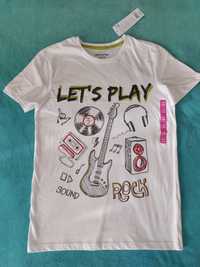 Nowy z metką T-shirt Chłopięcy 158 164 bluzka krótki rękaw Gitara