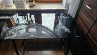 Biurko szklane 105x55, krzesło biurowe