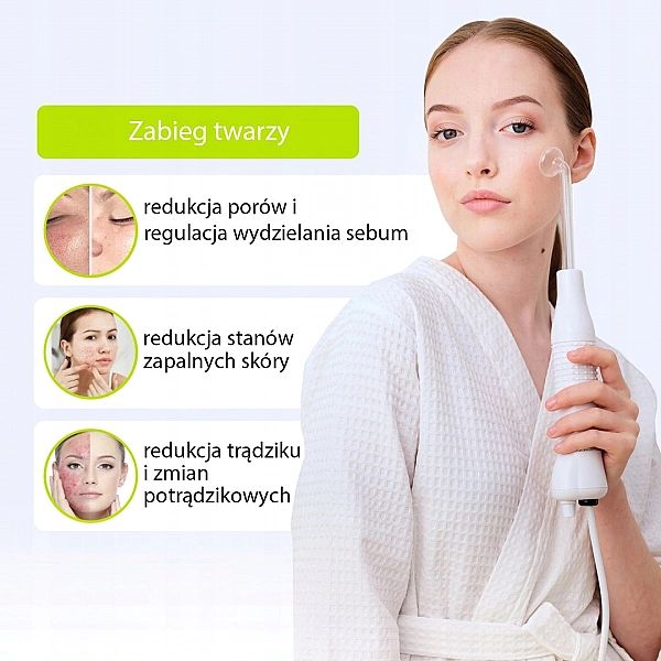 Profesjonalne Urządzenie Kosmetyczne Darsonval - Ozonator do Twarzy Wł