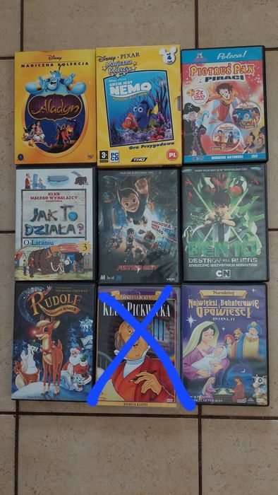 Bajki Filmy DVD dla dzieci -- 8szt
