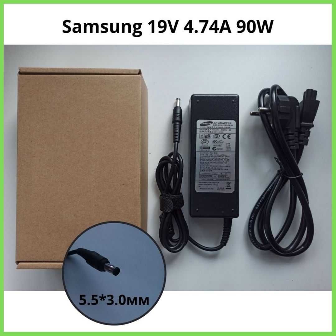 Блок питания для ноутбука Samsung 19V 40W/ 60W/ 90W + сетевой кабел