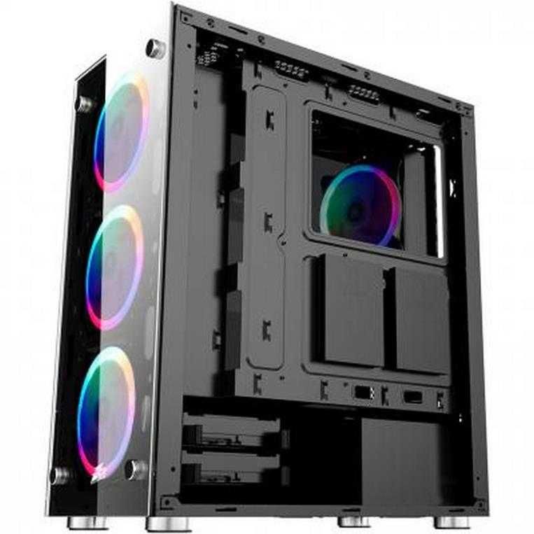 НОВИЙ прозорий Корпус ПК, ATX, microATX + 4шт кулерів RGB