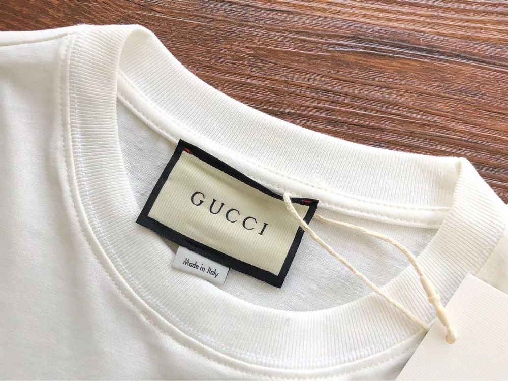 Koszulka Biała Gucci GG Luksusowa