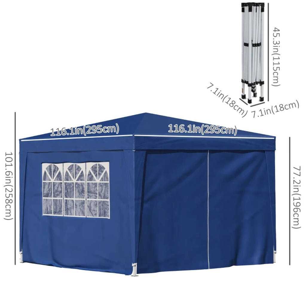 PAWILON Handlowy / Ogrodowy 3x3m + 4 ścianki - AUTOMATYCZNY