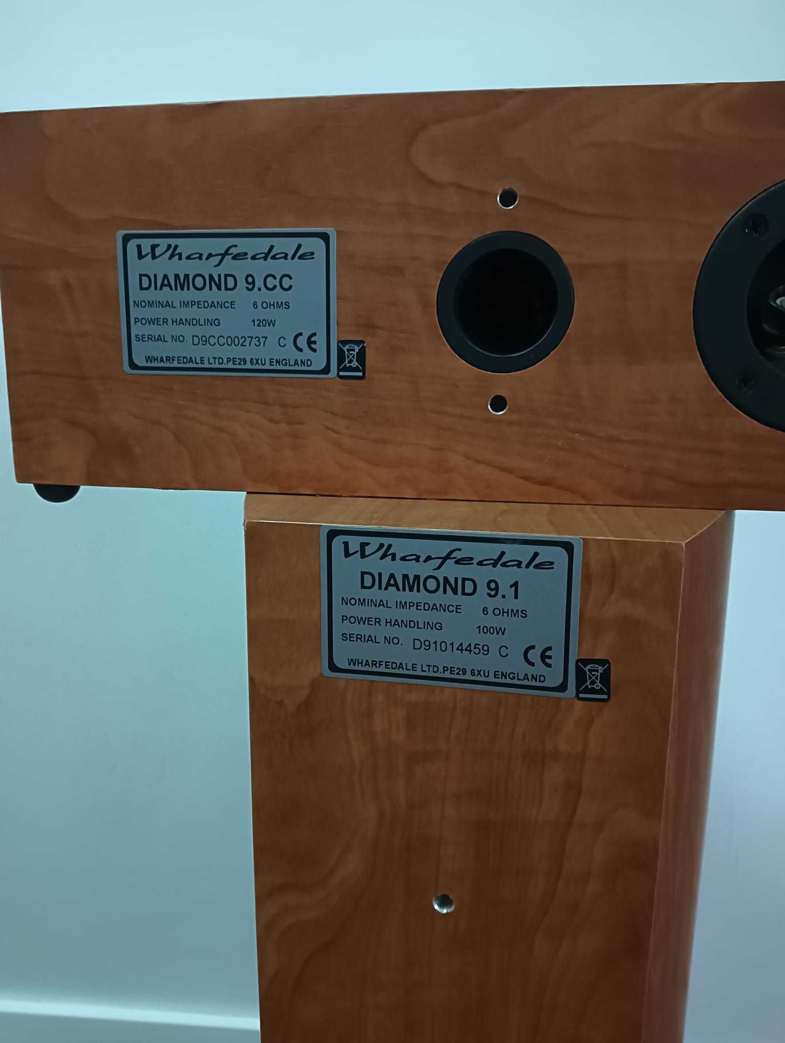 Wharfedale Diamond 9.1 z uchwytami do mocowania+ głośnik centralny 9.C