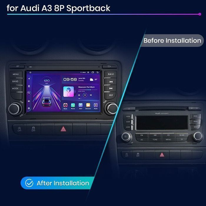 Audi A3 8P Radio Nawigacja Carplay Android Auto 2GB plus