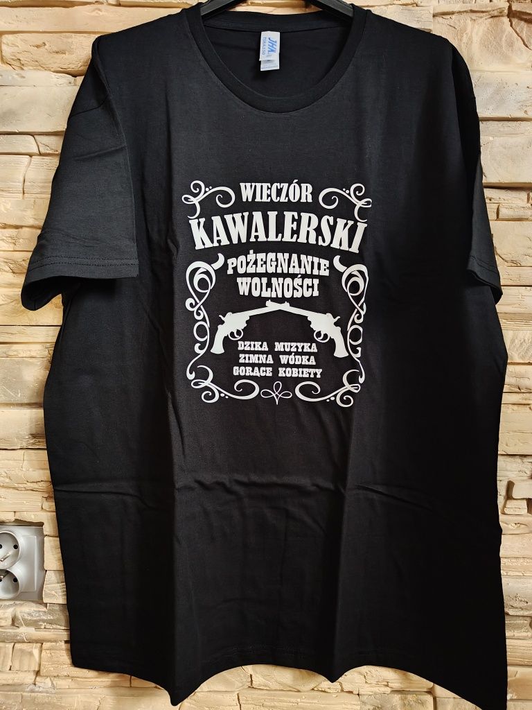 Śmieszna koszulka na wieczór kawalerski r. XL, pożegnanie wolności