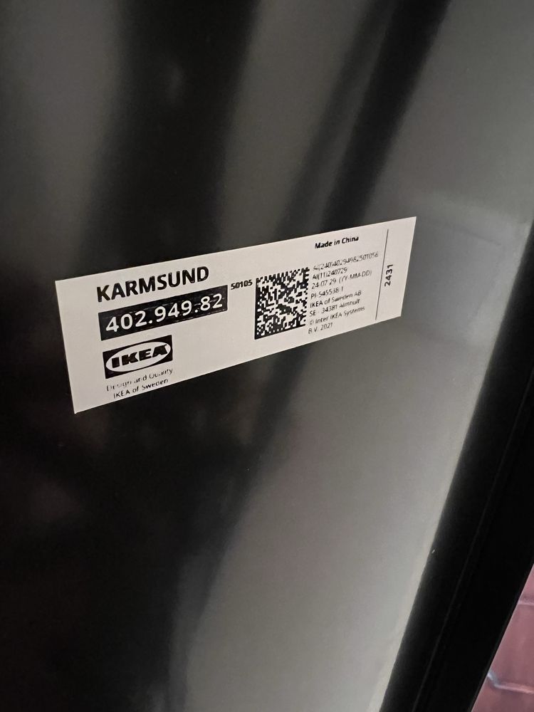 KARMSUND Espelho de pé, preto, 40x167 cm