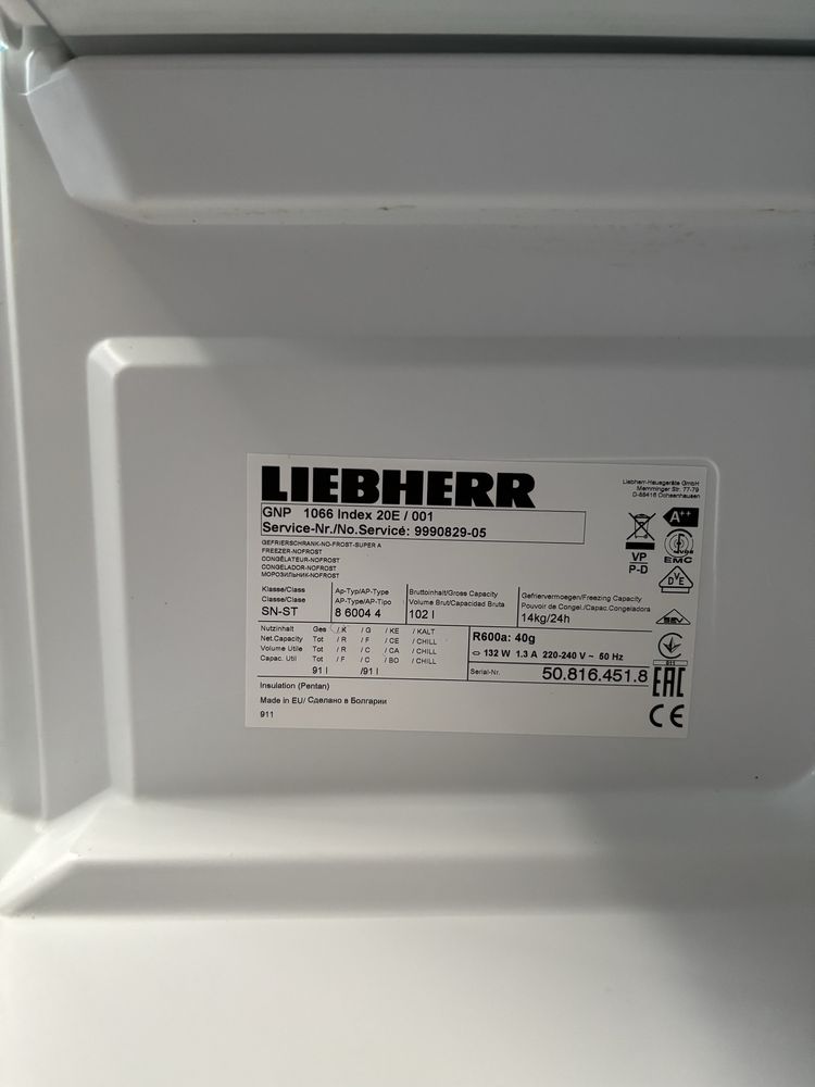 Морозильна камера Liebher GNP 1066  85см.