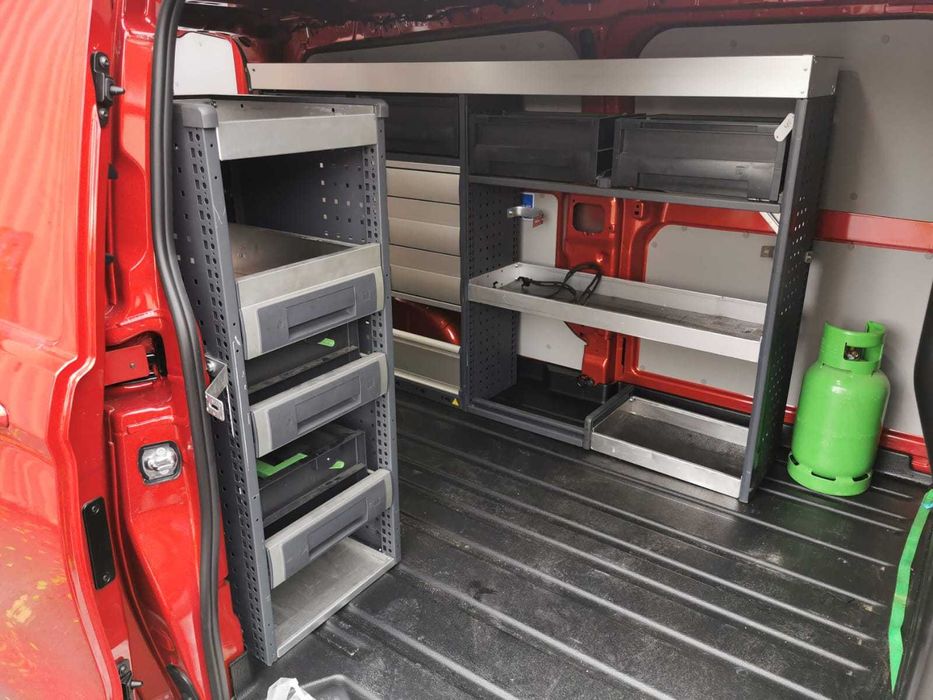 Regały szafki półki do busa zabudowa serwisowa warsztatowa ZESTAW BOTT