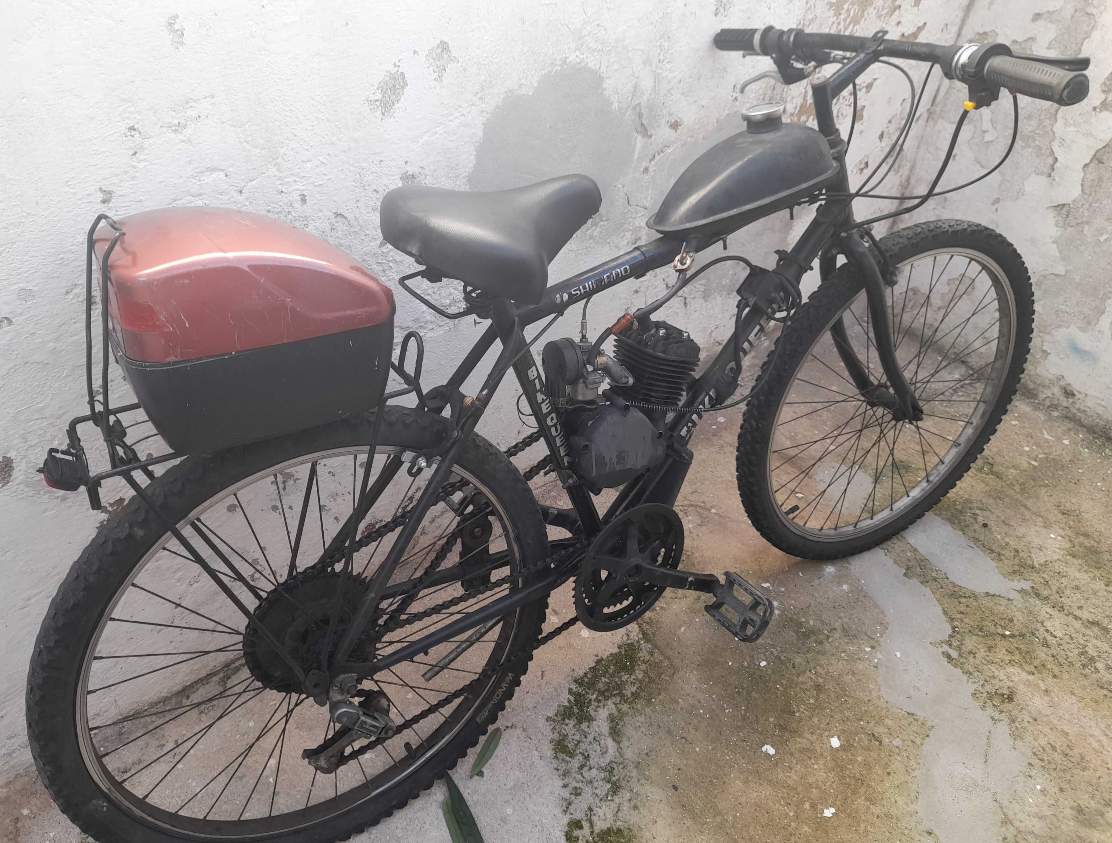 Bicicleta BTT com motor a gasolina