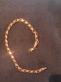 Złoty łańcuszek PROMOCJA "owale" - bransoletka długość 19 cm próba 585