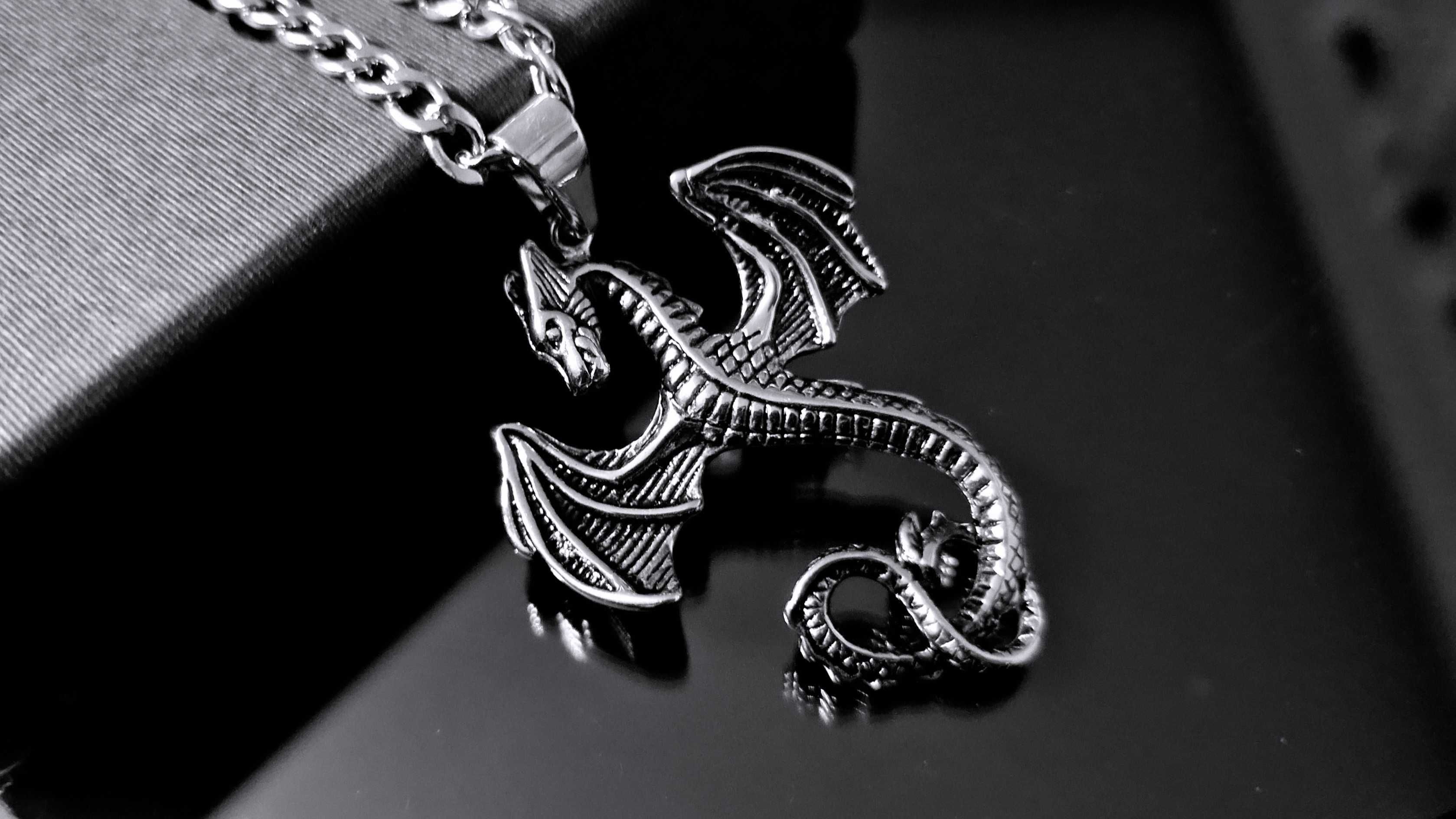 Fio colar necklace dragon dragão aço inoxidável viking odin