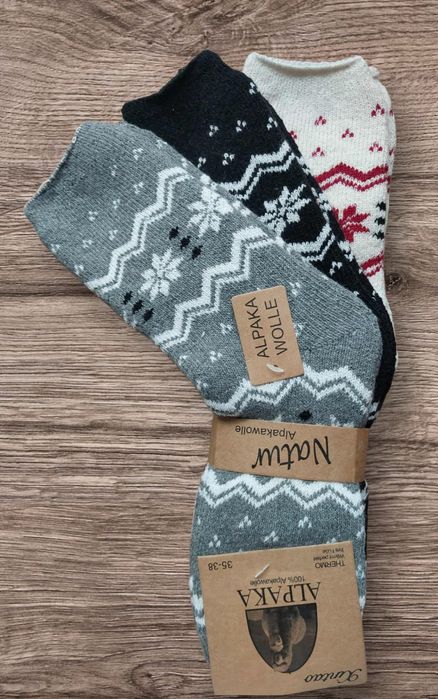 Skarpety damskie wełniane z Alpaki 3 pary