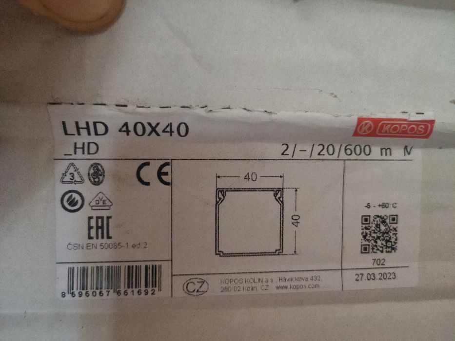 Kopos LHD 40x40x2000, LH 60x40 2m białe kanały instalacyjne