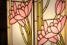 Lampa witrażowa "Lotus" Tiffany, artystyczna, vintage, art noveau