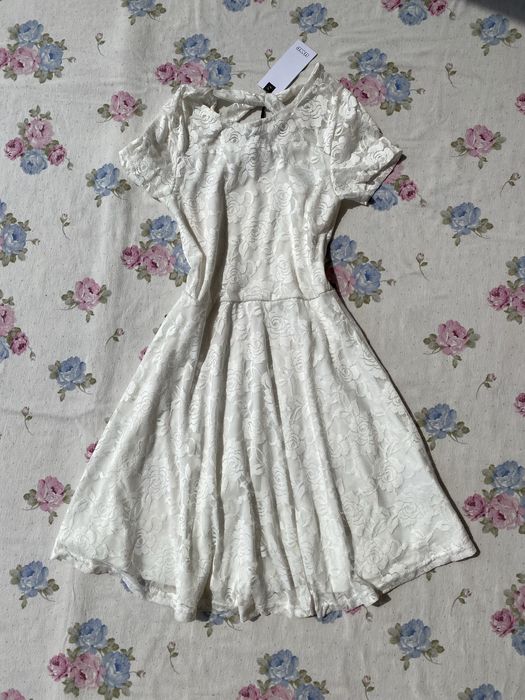 Biała sukienka krótka koronkowa XXS 32 XS 34 nowa coquette