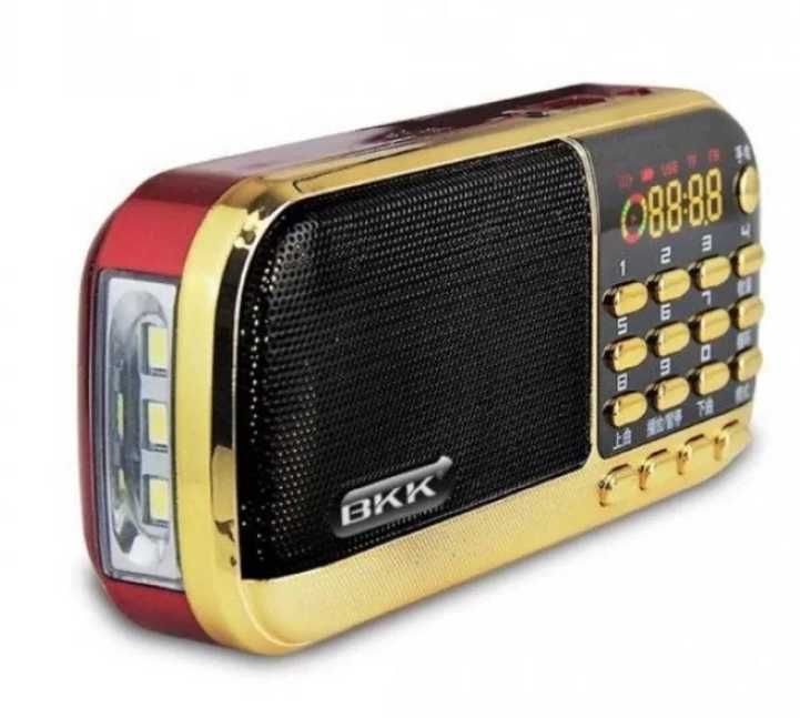 Радіоприймач портативний USB/MP3 BKK B836S з ліхтариком акумуляторний