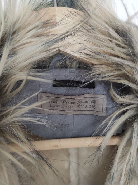 Stylowa Kurtka Kożuch IKKS szara z Futerkiem