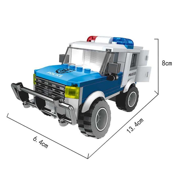 Zestaw Klocków 731el Policja Posterunek Samochód Motor Dron City
