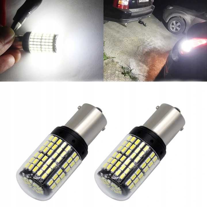 Żarówka wsteczny zestaw 2 sztuki P21W 144 led smd 4014 BA15S canbus
