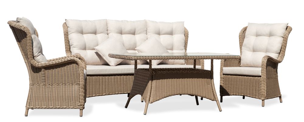 Meble ogrodowe premium MARBELLA technorattan KOMPLET wypoczynkowy HIT