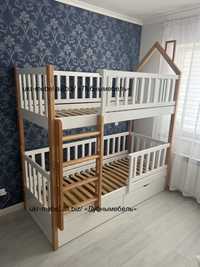 Двоярусне дерев'яне ліжко Синди2 люкс (кровать двухъярусная)